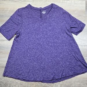 Lane Bryant 14 / 16 Purple Knit Top Tee Knit Soft Tunic Tshirt